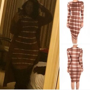 NWOT Brown and Cream bodycon dress